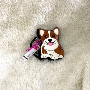 Novelty Corgi Wristlet Black/Brown/White